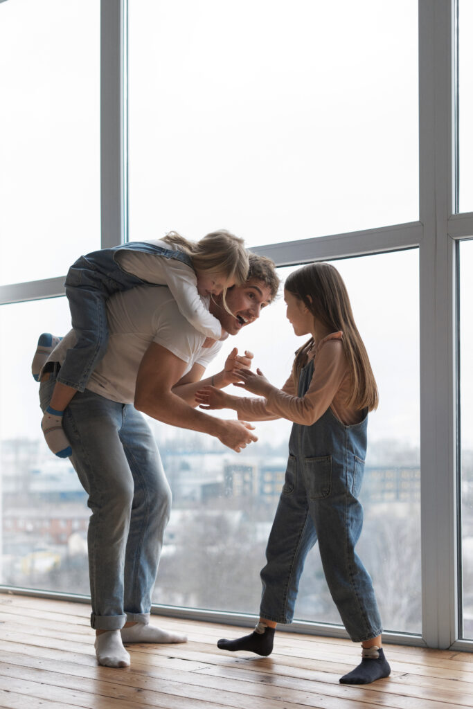 people tickling each other